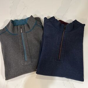 2 Tommy Bahama Reversible 1/4 zip Sweaters Pullover Size Large XL